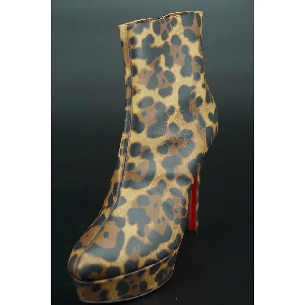 Christian Louboutin Bianca Bootie Size 39 NIB $1295 Leopard 120MM Platform